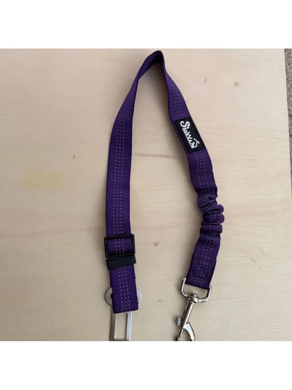 New SlowTon Adjustable Dog Car Seat Belt. Purple.